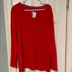 Red Long Sleeve Top